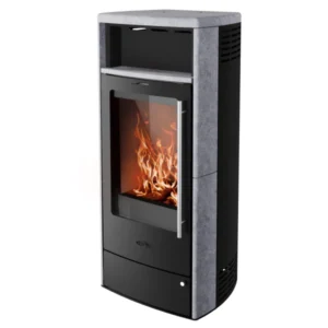 Fireplace Torino Kaminofen Speckstein Schwarz 6 kW mit Automatik